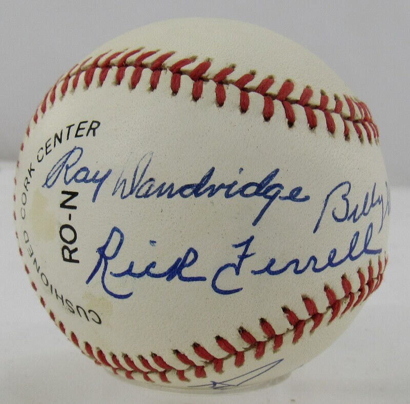 Robin Roberts Billy Herman Gil McDougald Rick Ferrell Ray Dandridge Signed Auto Autograph Rawlings Baseball JSA AP97841