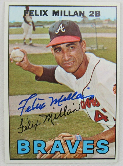 1967 Topps Felix Millan #89 Signed Auto Baseball Card