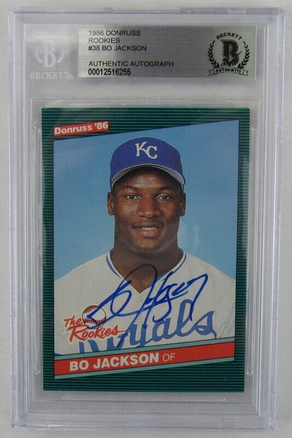 1986 Donruss Bo Jackson Signed Auto Autograph Card #38 Beckett Authentic Encapsulated III