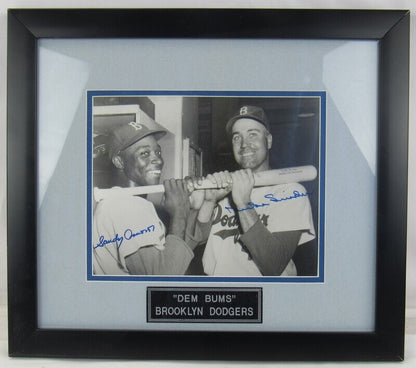 Sandy Amoros Duke Snider Signed Auto Autograph Framed 8x10 JSA AM86962