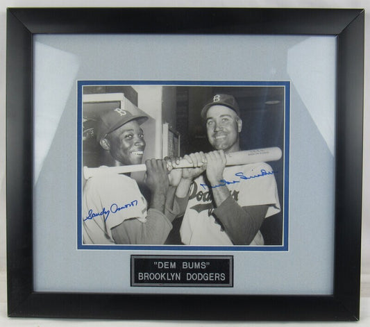 Sandy Amoros Duke Snider Signed Auto Autograph Framed 8x10 JSA AM86962