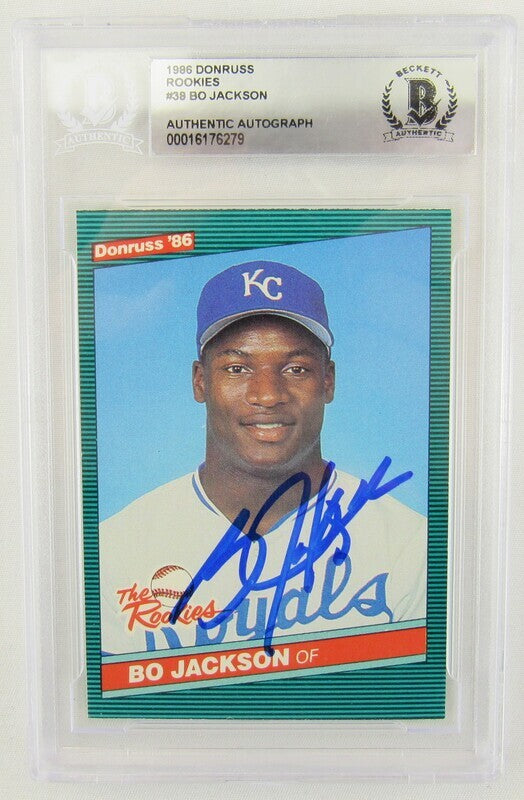 1986 Donruss Bo Jackson Signed Auto Autograph Card #38 Beckett Authentic Encapsulated