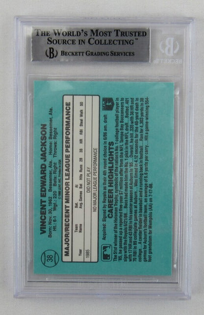 1986 Donruss Bo Jackson Signed Auto Autograph Card #38 Beckett Authentic Encapsulated III