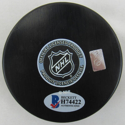 Brett Hull Signed Auto Autograph Blues Logo Hockey Puck Beckett COA