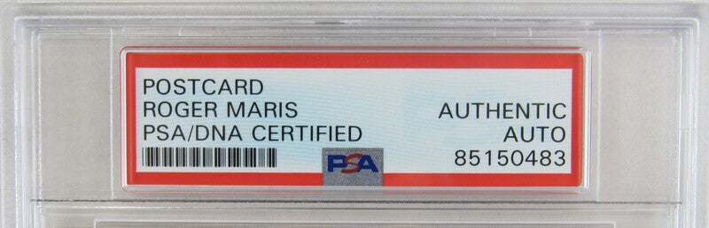 Roger Maris Signed Auto Autograph Postcard PSA/DNA Encapsulated