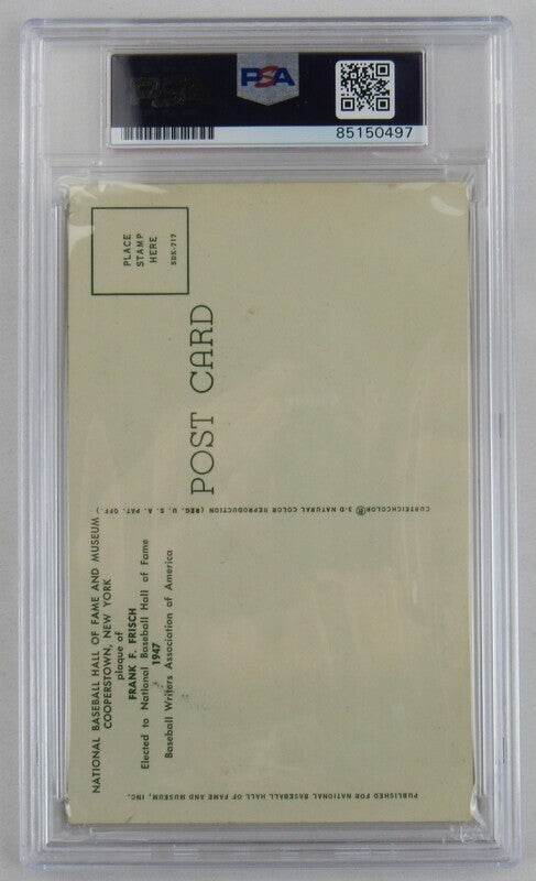 Frank Frisch Signed Auto Autograph HOF Plaque PSA/DNA Encapsulated