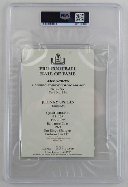 Johnny Unitas Signed Auto Autograph Goal Line Art PSA/DNA Encapsulated