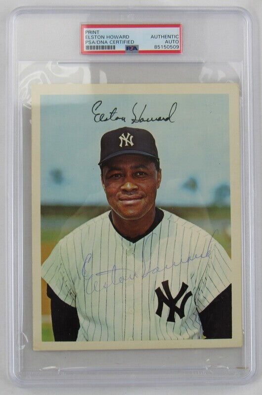 Elston Howard Signed Auto Autograph Print PSA/DNA Encapsulated