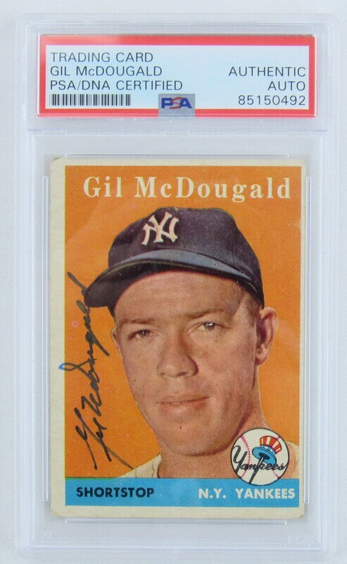 1958 Topps Gil McDougald Signed Auto Autograph Card PSA/DNA Encapsulated