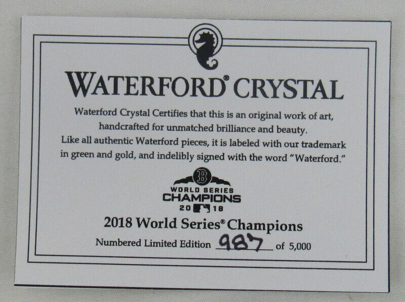 2018 World Series Champs Waterford Crystal Baseball Paperweight #987/5000 MLB Holo