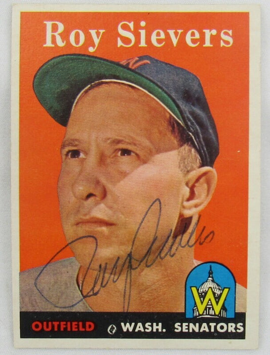 1958 Topps Roy Sievers Signed Auto Autograph Card