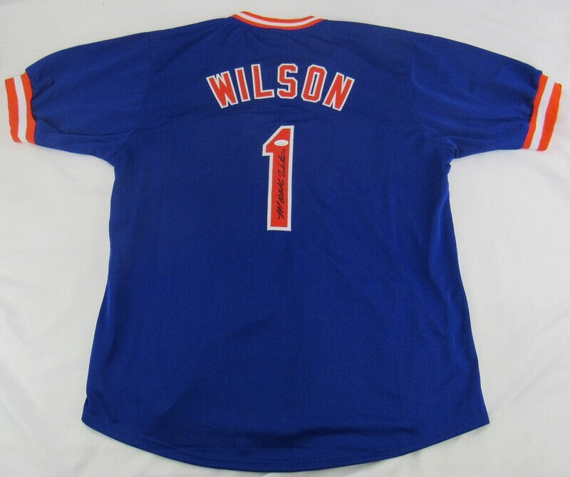 Mookie Wilson Signed Auto Autograph Replica Mets Jersey JSA Witness