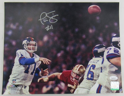 Phil Simms Signed Auto Autograph Photo 11x14 JSA Witness II