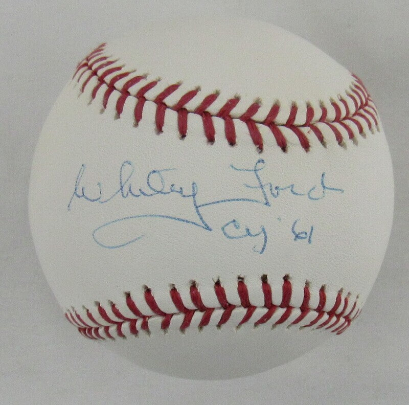 Whitey Ford Signed Auto Autograph Rawlings Baseball w/ Cy 61' Insc Steiner Hologram