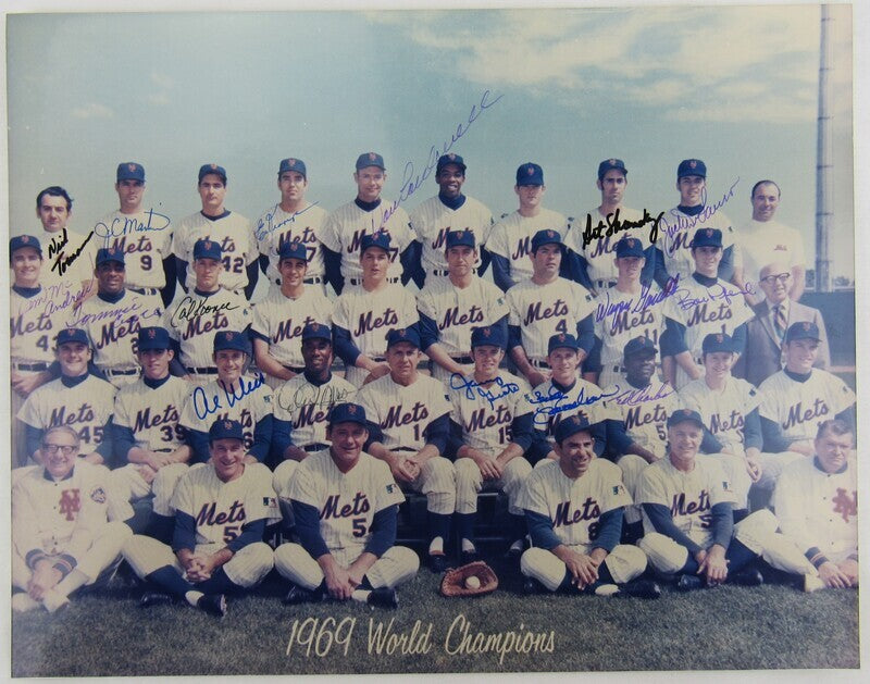 1969 World Champion Mets Multi Signed Auto Autograph 11x14 Photo XII