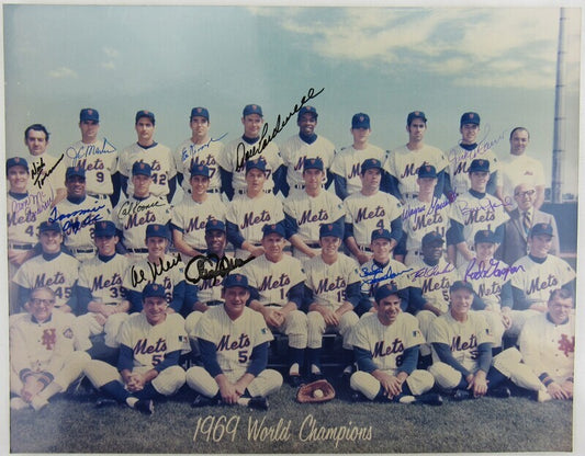 1969 World Champion Mets Multi Signed Auto Autograph 11x14 Photo XV