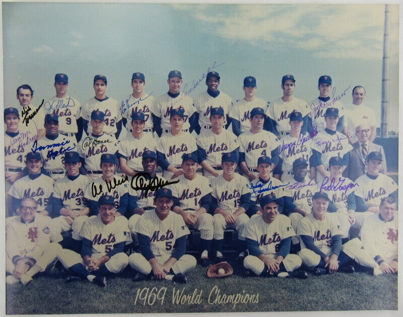 1969 World Champion Mets Multi Signed Auto Autograph 11x14 Photo V