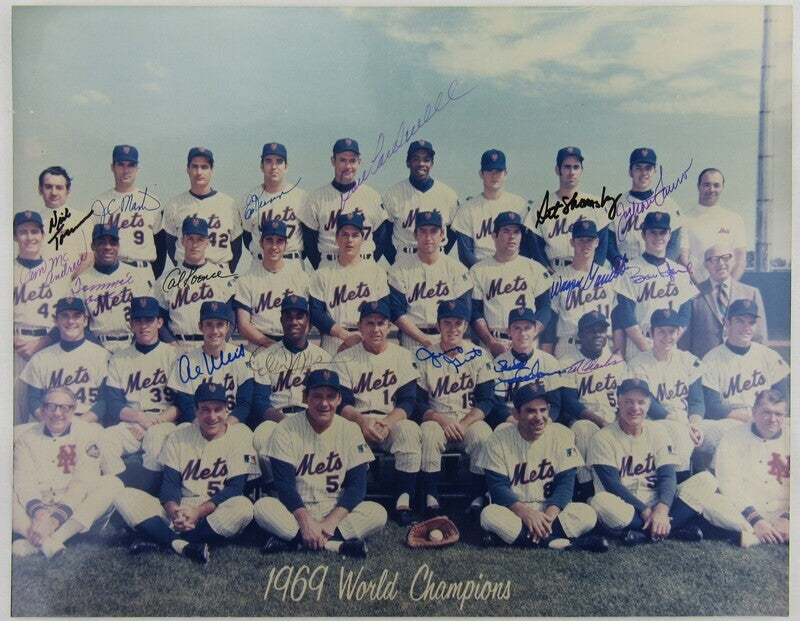 1969 World Champion Mets Multi Signed Auto Autograph 11x14 Photo X