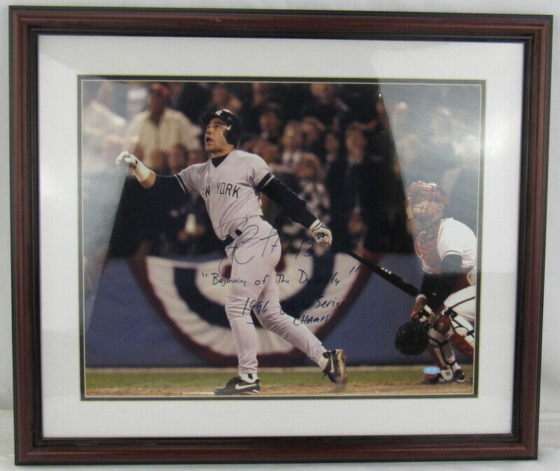 Jim Leyritz Signed Auto Autograph Framed 16x20 Photo w/ Insc Steiner Sports COA