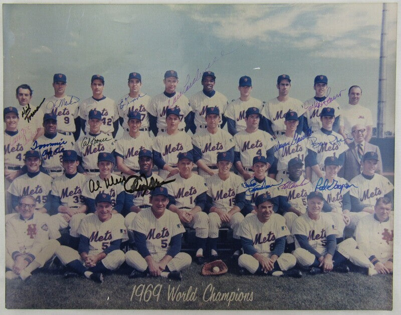 1969 World Champion Mets Multi Signed Auto Autograph 11x14 Photo IV