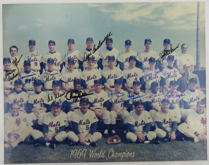 1969 World Champion Mets Multi Signed Auto Autograph 11x14 Photo VII