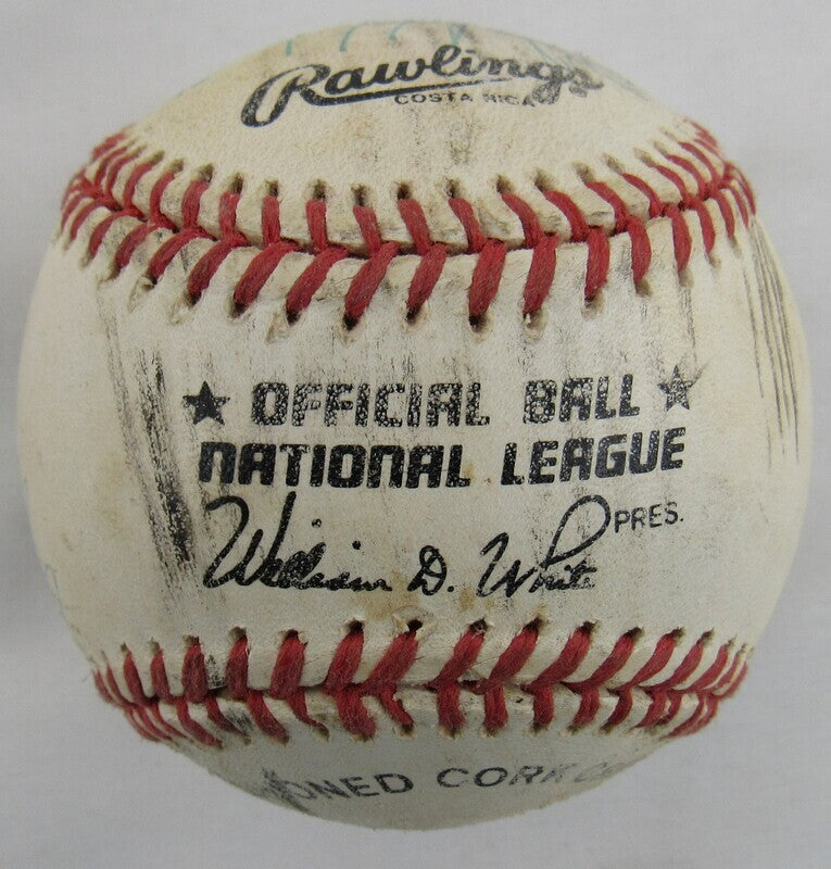 Butch Huskey David Carter Jeromy Burnitz +2 Signed Auto Autograph Rawlings Baseball B106