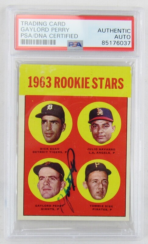 1963 Topps Rookie Stars #169 Gaylord Perry Signed Auto Autograph Card PSA/DNA Encapsulated