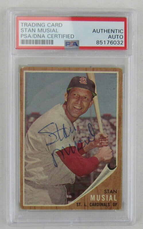 1962 Topps Stan Musial #50 Signed Auto Autograph Card PSA/DNA Encapsulated