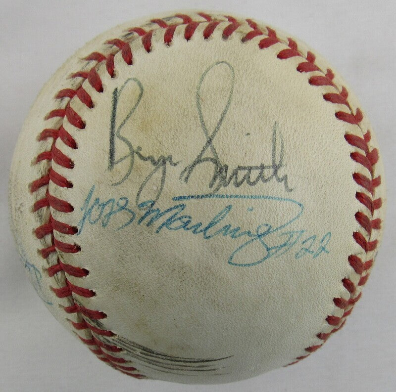 Butch Huskey David Carter Jeromy Burnitz +2 Signed Auto Autograph Rawlings Baseball B106