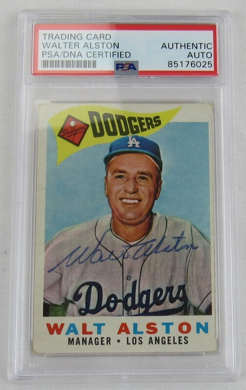 1960 Topps Walter Alston #212 Signed Auto Autograph Card PSA/DNA Encapsulated