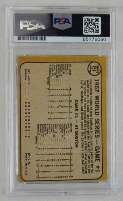 1968 Topps Lou Brock Signed #151 Auto Autograph Card PSA/DNA Encapsulated