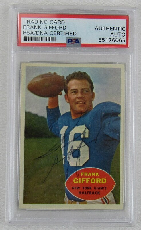 1960 Topps Frank Gifford Signed Auto Autograph Card PSA/DNA Encapsulated
