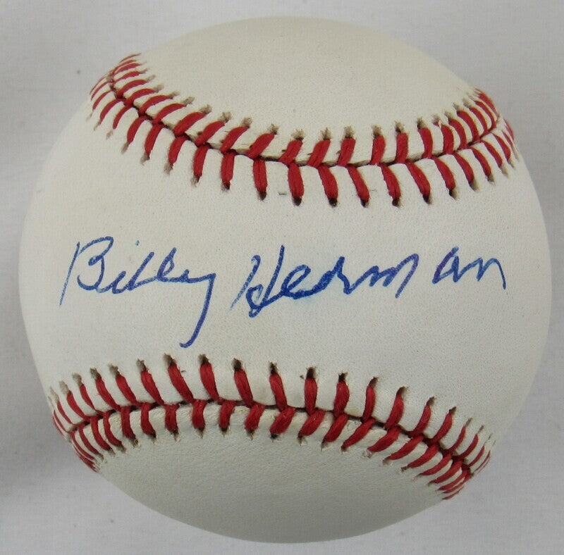 Billy Herman Auto Autograph Rawlings Baseball JSA AS32150