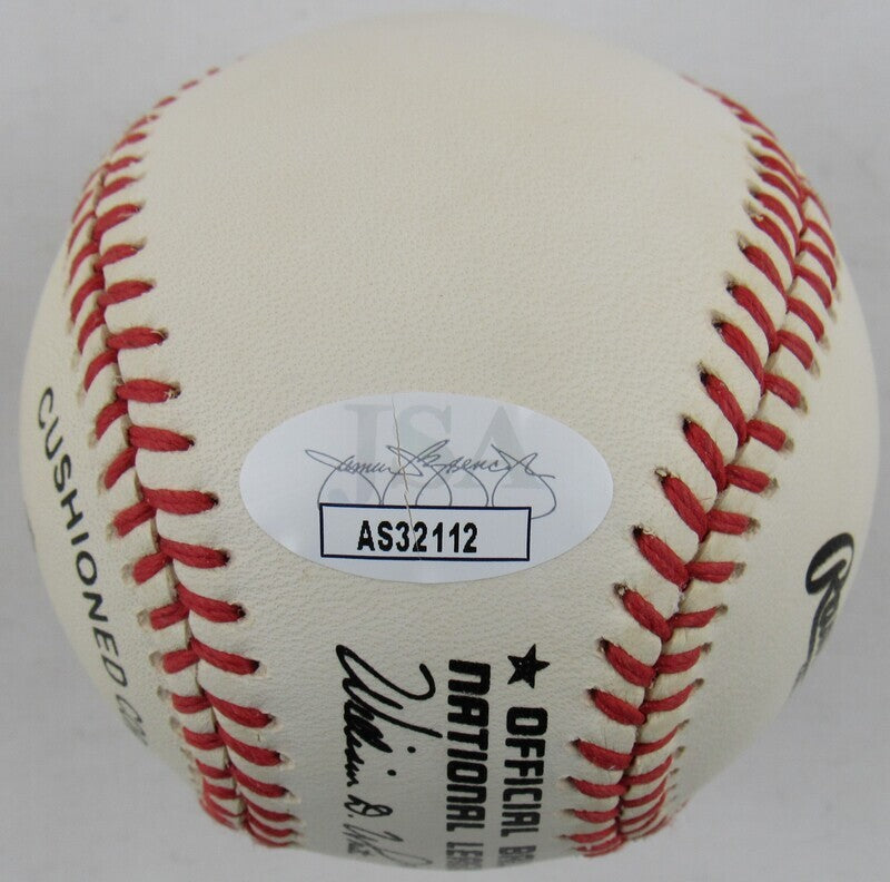 Warren Spahn John Sain Signed Auto Autograph Rawlings Baseball JSA AS32112