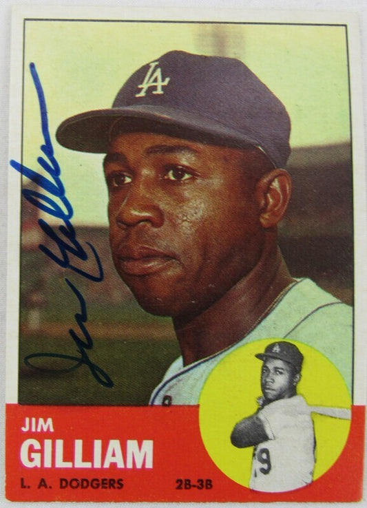 1963 Topps Jim Gilliam Signed Auto Autographed Card JSA AS04824