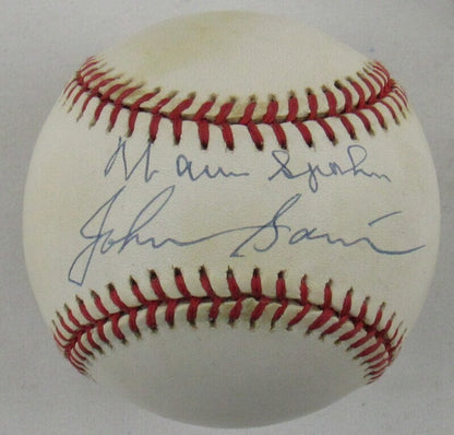 Warren Spahn John Sain Signed Auto Autograph Rawlings Baseball JSA AS32124