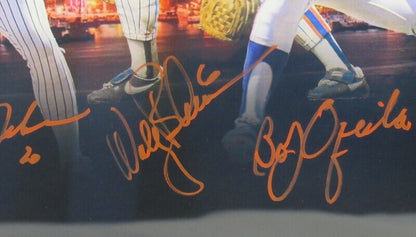 Doc Gooden Mookie Wilson Howard Johnson Wally Backmon Bob Ojeda Signed Framed 11x14 Photo JSA AS04960