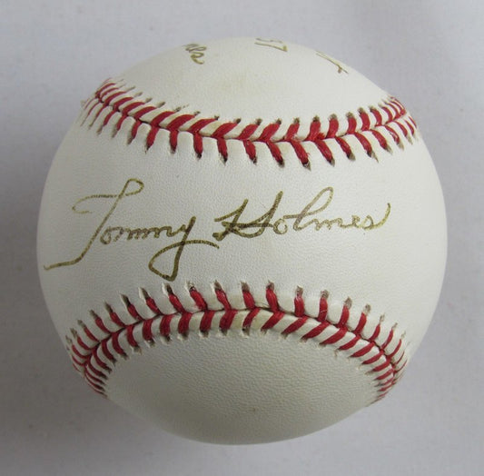 Tommy Holmes Signed Auto Autograph Rawlings Baseball B121