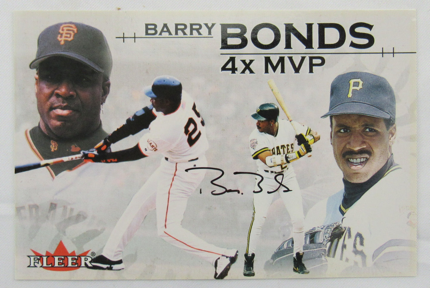 2002 Fleer Barry Bonds Auto 267/2001 4-X MVP Jumbo Card 327/2000