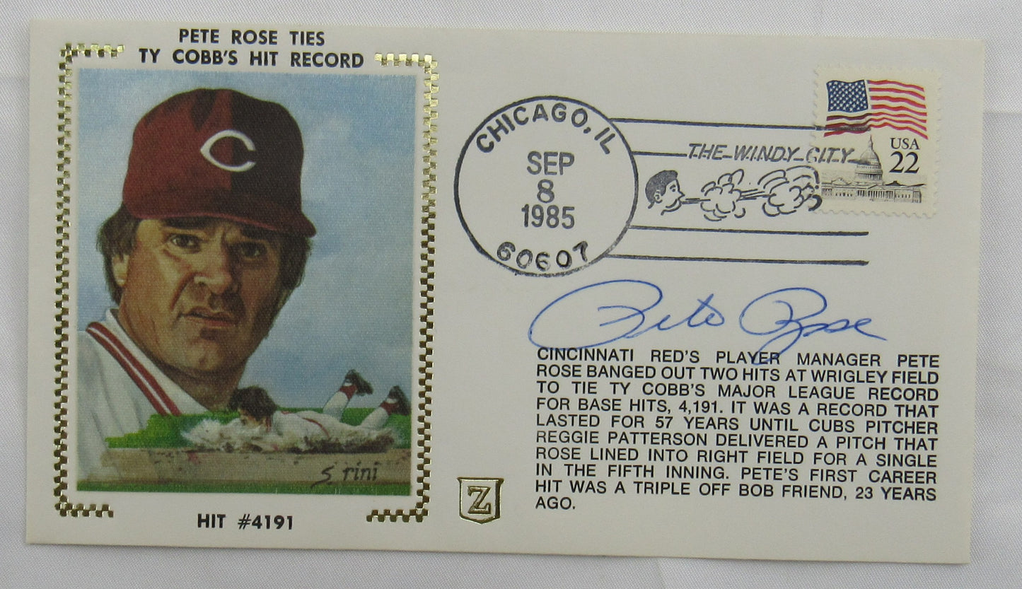 Pete Rose Signed Cachet Auto Envelope JSA CS78655