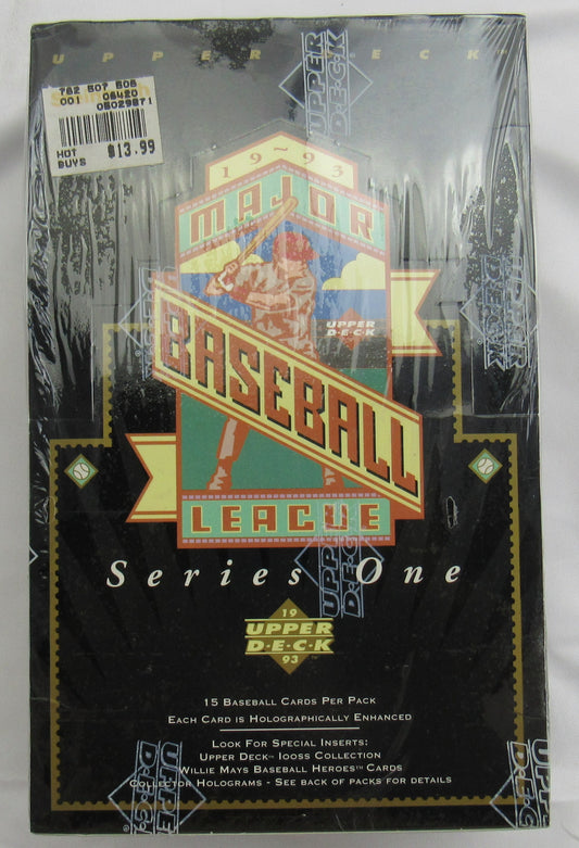 1993 Upper Deck Series One Baseball Wax Box - Mike Piazza, Inserts..