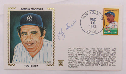 Yogi Berra Signed Cachet Auto Envelope JSA CS78657