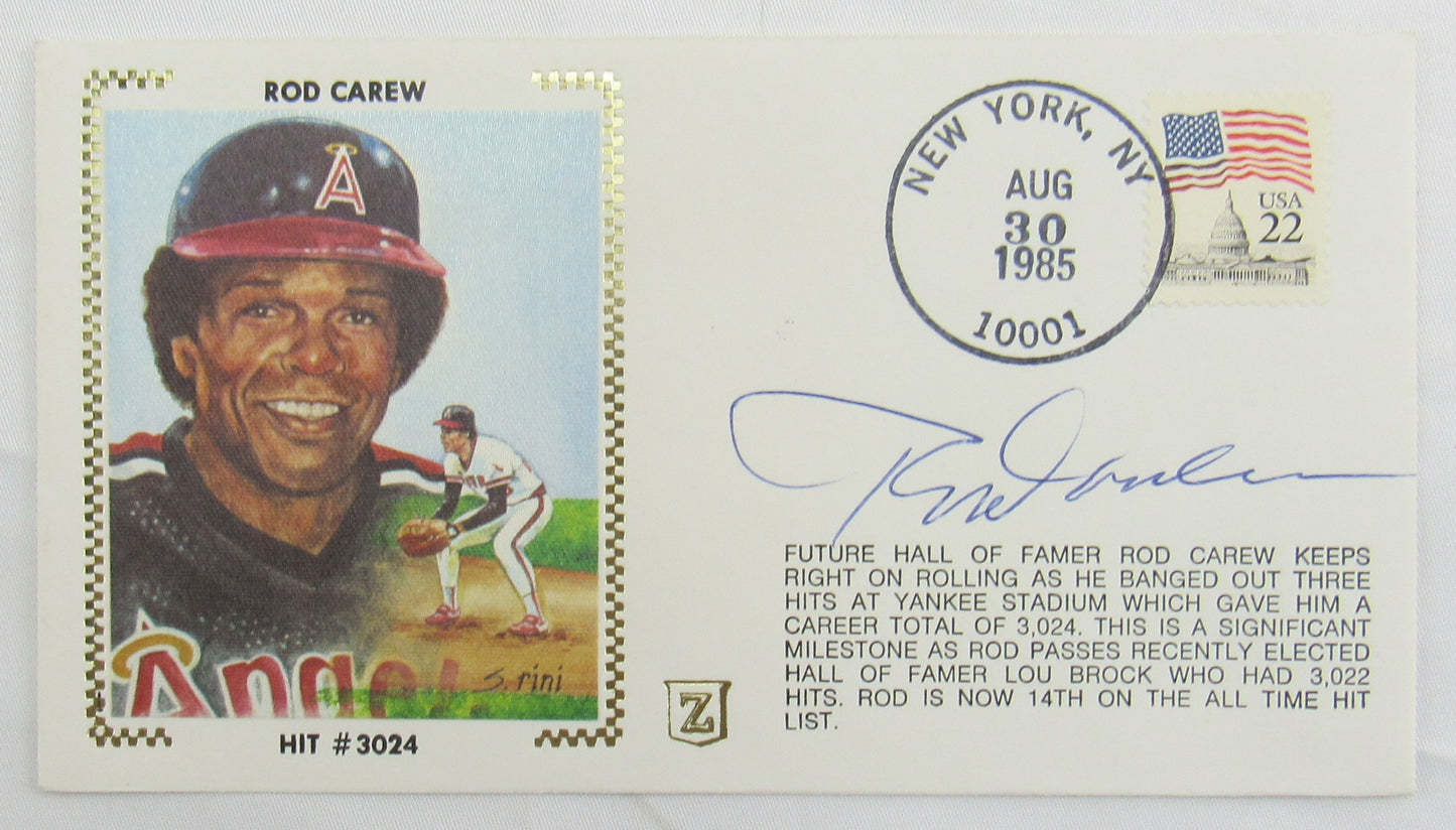Rod Carew Signed Cachet Auto Envelope JSA CS78659