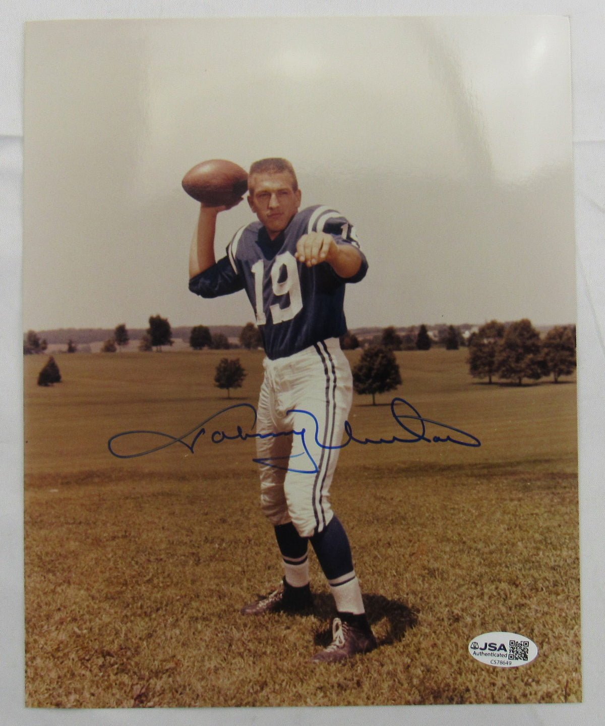 Johnny Unitas Signed 8x10 Photo JSA CS78649