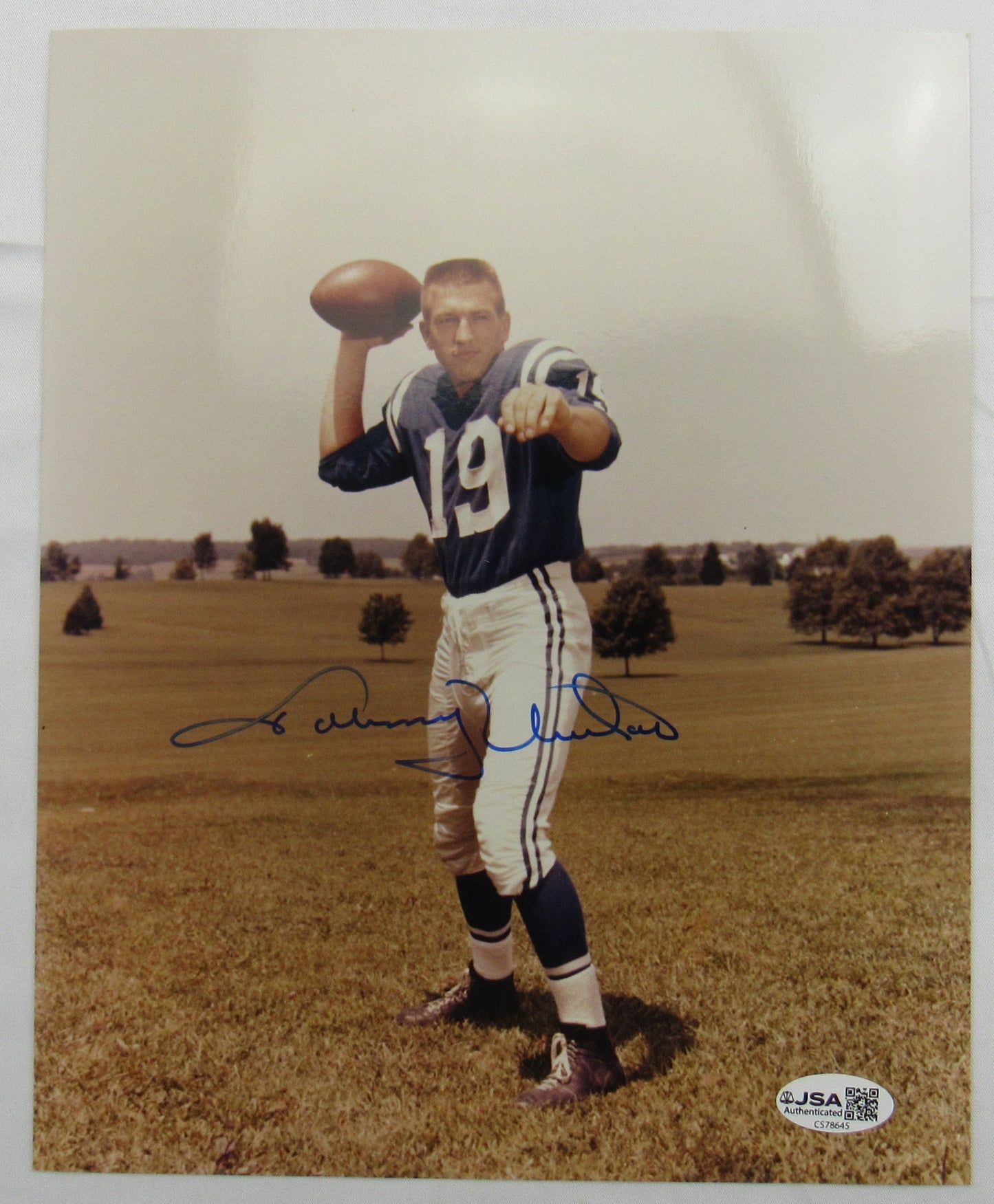 Johnny Unitas Signed 8x10 Photo JSA CS78645