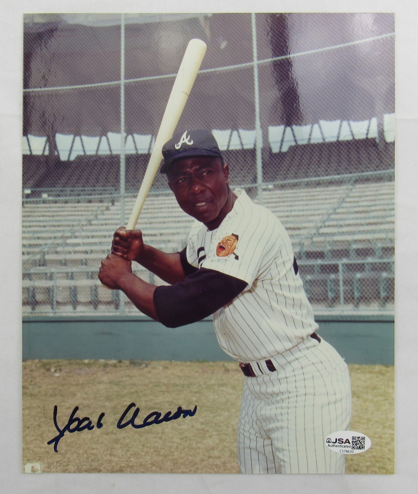 Hank Aaron Signed 8x10 Photo JSA CS78630
