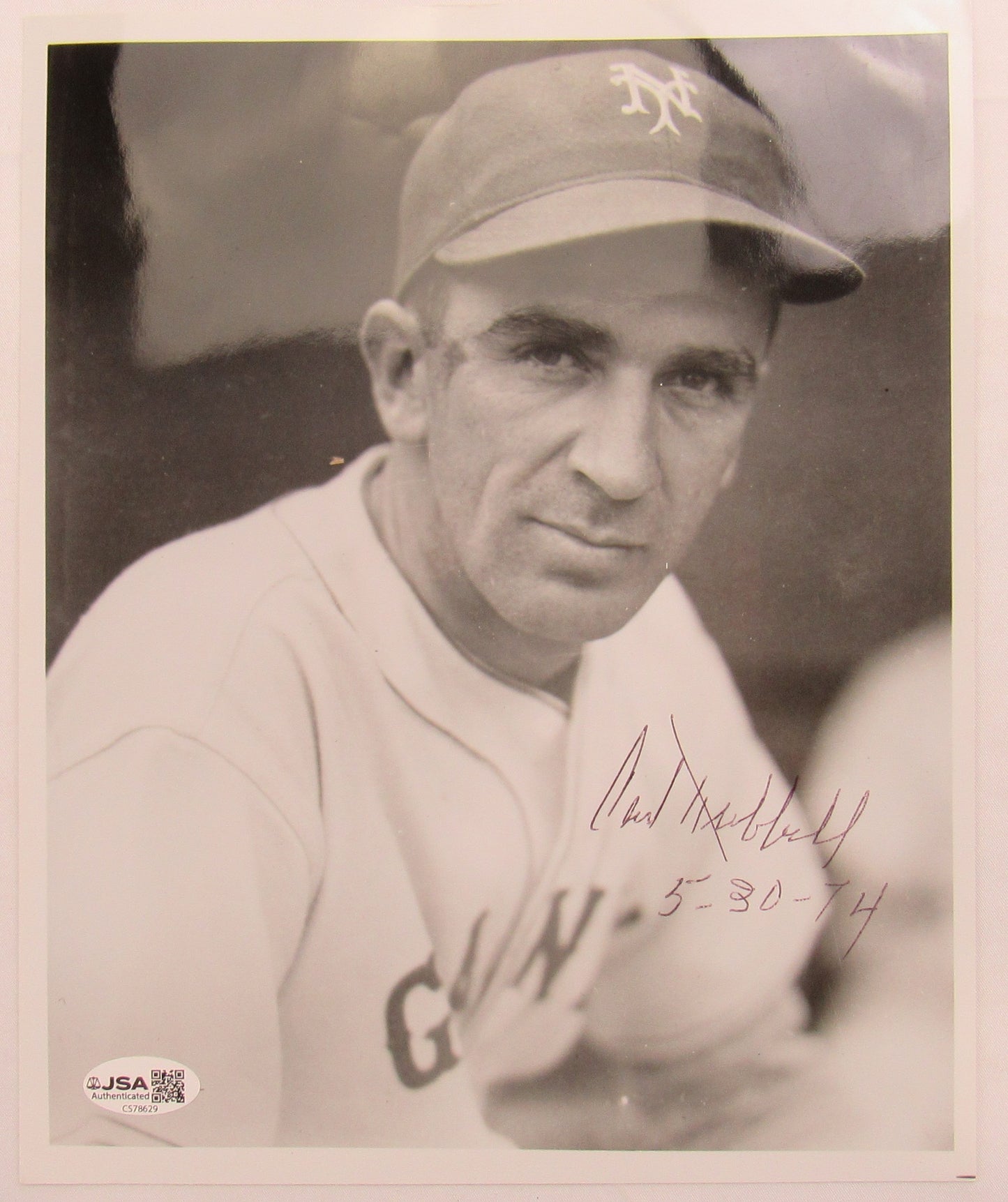 Carl Hubbell Signed 8x10 Photo JSA CS78629