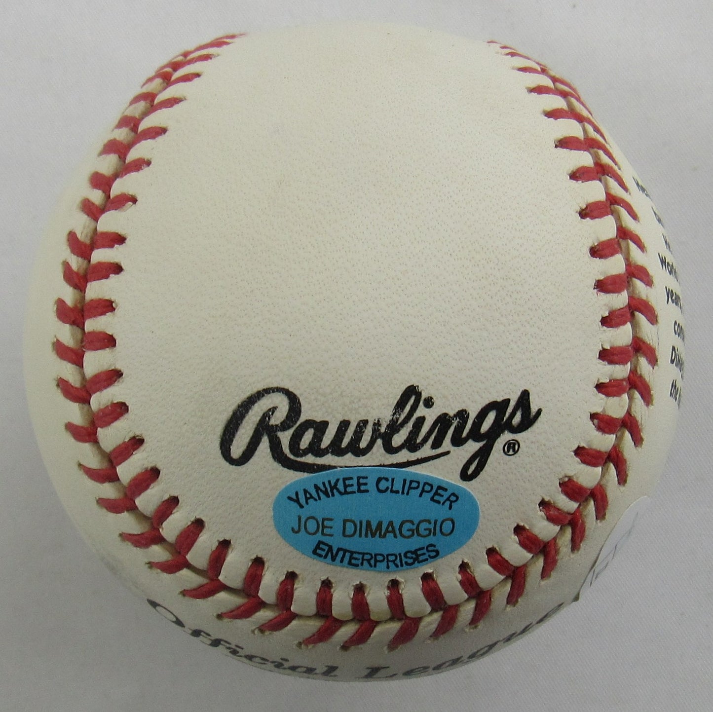 Joe DiMaggio Signed Auto Rawlings Baseball w/ Yankee Clipper Insc JSA LOA ZZ77771