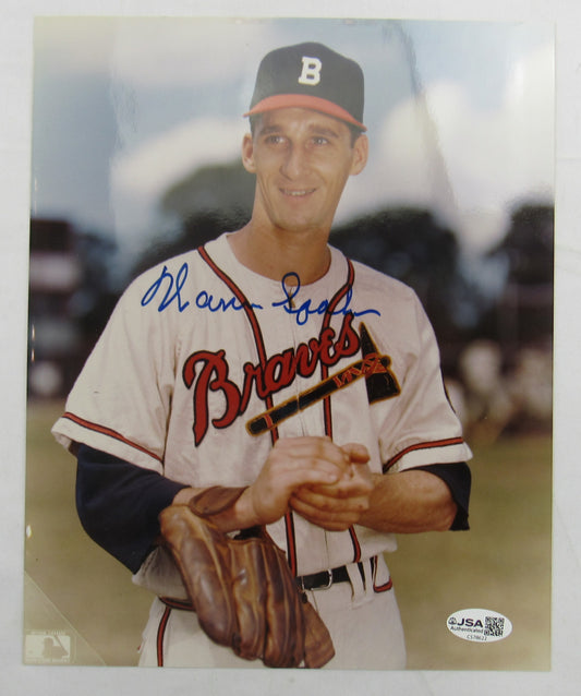 Warren Spahn Signed 8x10 Photo JSA CS78622