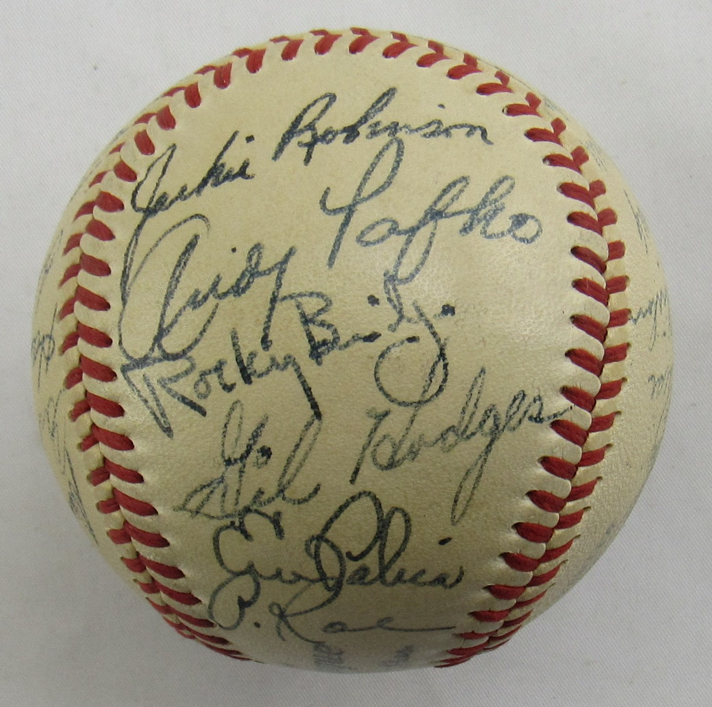 Jackie Robinson Roy Campanella Gil Hodges +22 1951 Dodgers Team Signed Auto Rawlings Baseball JSA LOA ZZ82763